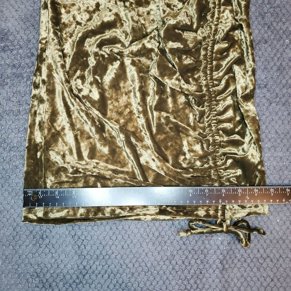 Wild Fable Women's Ruched Slip Dress Spaghetti Straps Stretch Olive Medium - Picture 5 of 11